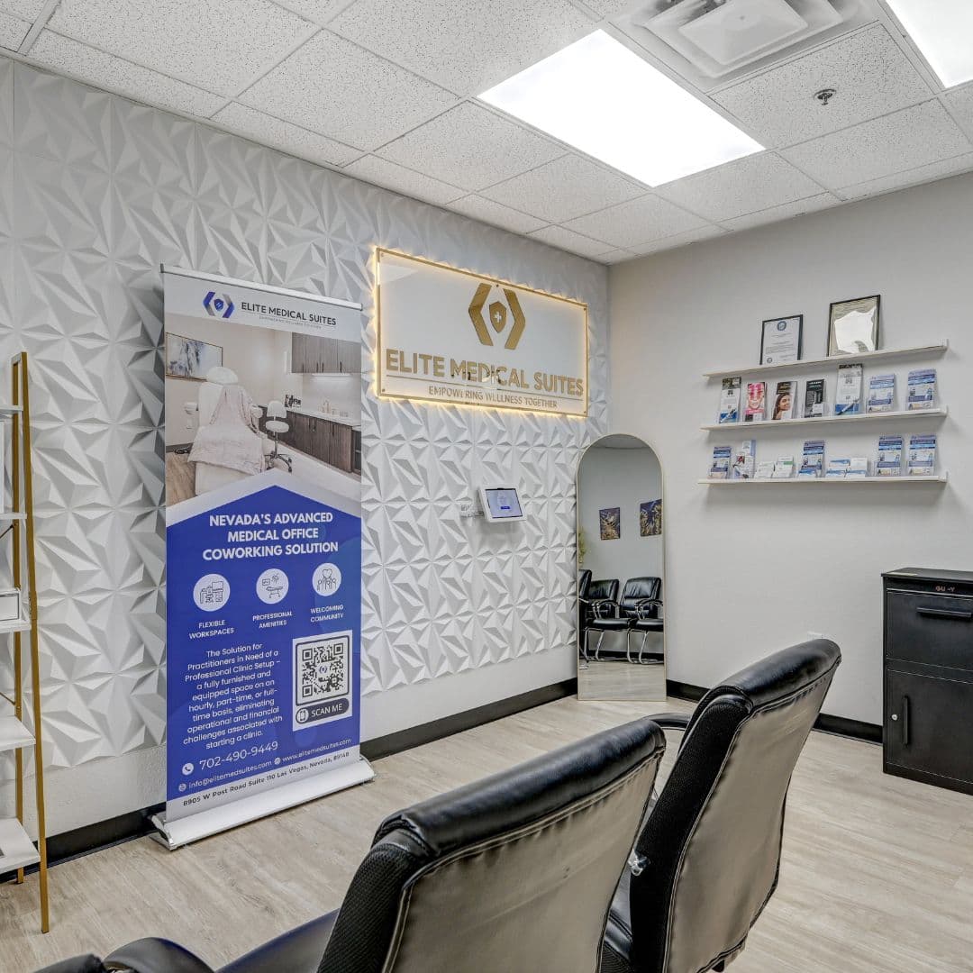 Reception area at Elite Medical Suites